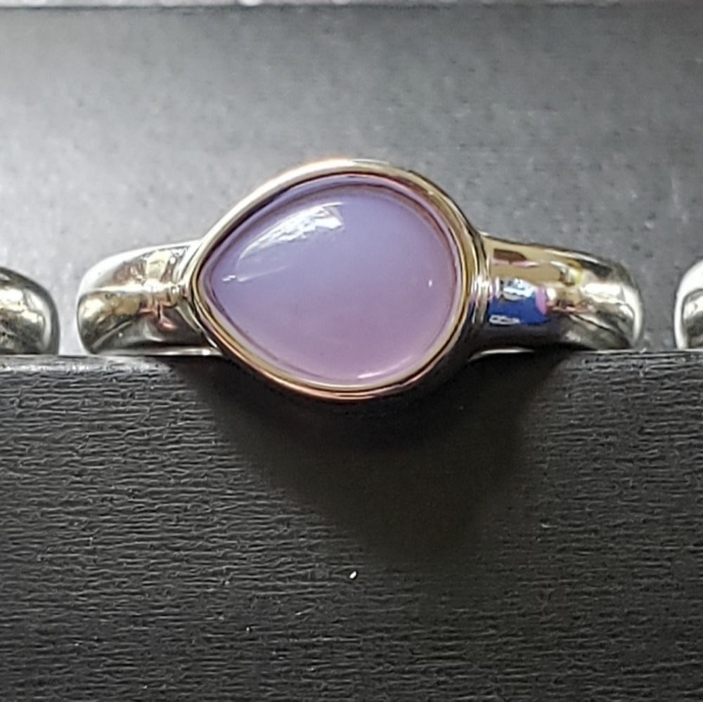 Stackable Purple & Pink Silvertone Rings - Picture 2 of 2